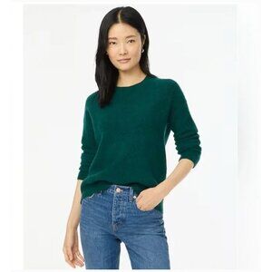 J.Crew Sweater Womens XS Green Extra-Soft Crewneck Ribbed Knit CE097